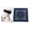 Nach Maß Navy Paisley Gedruckt Baumwolle Head Wrap Bandannas